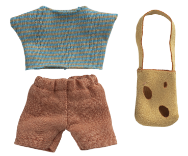Preview: Kleidung von Maileg kleiner Bruder Maus mit Tasche